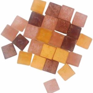 Square Shape Crystal Glass Mosaic Tiles for DIY Picture Coaster, Mosaic Art, Home Decoration (15mm x 15mm) (Pack of 50gms, Brown)
