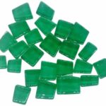 Square Shape Crystal Glass Mosaic Tiles for DIY Picture Coaster, Mosaic Art, Home Decoration (15mm x 15mm) (Pack of 50gms, Rama Green)