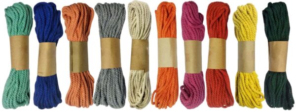 3 Ply Twisted Macrame Cotton Rope Dori for Craft Thread for Macrame DIY and Other Projects (Combo Pack of 12 Colors / 10 Mtrs Each) - Image 2