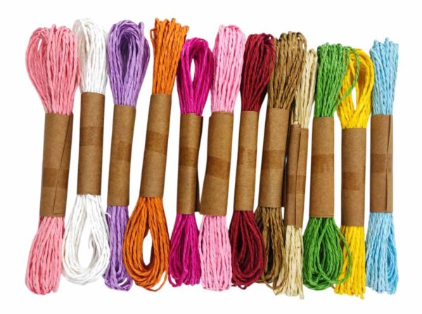 Multicolor Twisted Paper String Rope / Paper Dori, 10 Meters Each Color for Craft, Scrapbooking, DIY Art, Gift Wrapping, Bags (Pack of 12 Assorted Colors)
