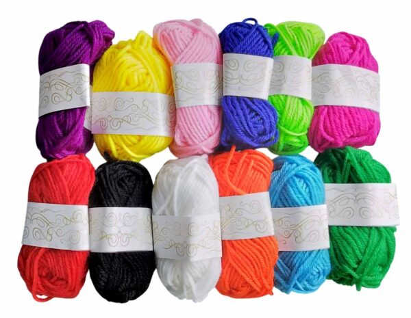 Woolen Thread Yarn for Knitting, Woolen Crochet Yarn, Knitting Needles, 15g Each Roll (Combo Pack of 12 Vibrant Color Spools)