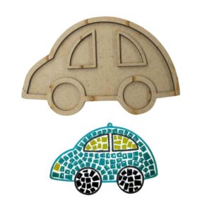 Car Shape MDF Cutout for DIY Mosaic Art, Picture Coaster, Home Decoration (6 Inch x 4 Inch) (Pack of 1pc)