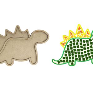 Dinosaur Shape MDF Cutout for DIY Mosaic Art, Picture Coaster, Home Decoration (6.5 Inch x 4 Inch) (Pack of 1pc)