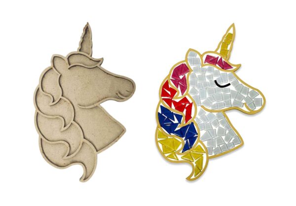 Unicorn MDF Base for Glass Mosaic Art and Craft for Boys and Girls, DIY Creative Activity, Gifts for Kids Ages 3-12 (6 Inch x 4 Inch) (Pack of 1pc)