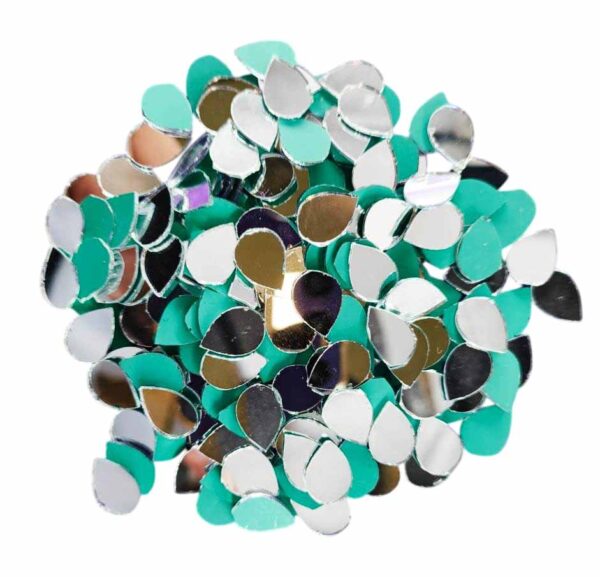 Drop Shape Mirror Cut for DIY Art, Craft, Decoration (Pack of 50 gms)