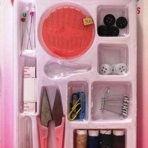 Mini Sewing Kit with Safety Pins, Pearl Head Pins, 4 Threads, Buttons, Measuring Tape - Ideal Sewing Kit for Home Use