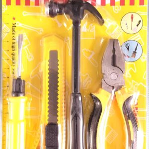 4-Piece Basic Hand Tool Set, Screwdriver, Hammer, Pliers and Utility Knife/Mini Household Hardware Tools Equipment Made of Stainless Steel for Home Use