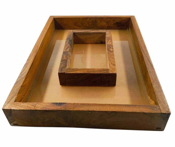Rectangle Double MDF Frame Made of Teakwood With Acrylic Base (Pack of 1pc) - Image 2