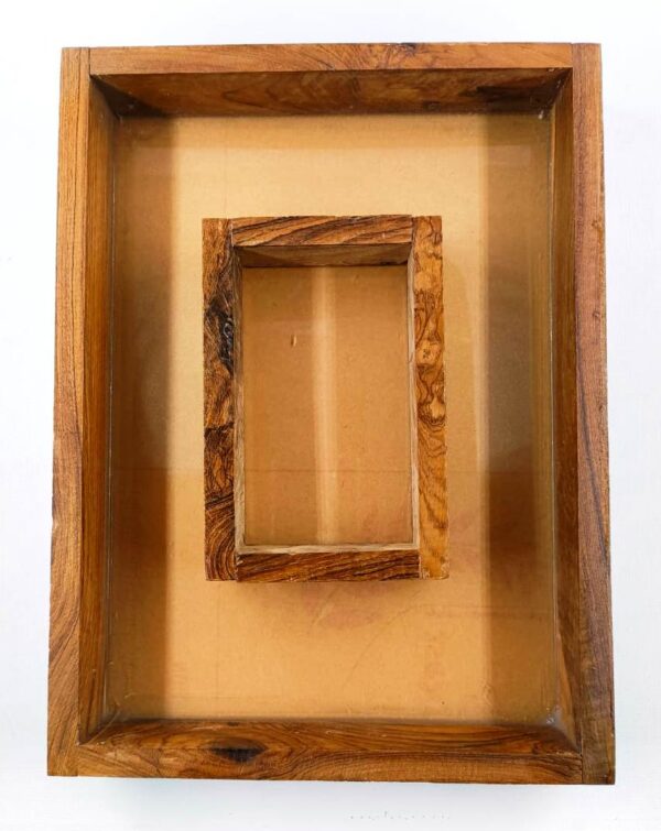 Rectangle Double MDF Frame Made of Teakwood With Acrylic Base (Pack of 1pc)