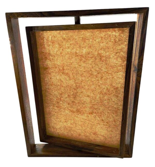 Rectangle Rotating MDF Frame Made of Teakwood With Acrylic Base (14 Inch x 11 Inch x 1.65 Inch / 35cm x 27.5cm x 4cm) (Pack of 1pc)