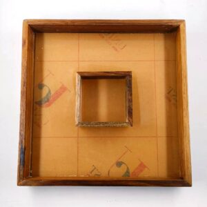 Square Adjustable Double MDF Frame Made of Teakwood With Acrylic Base (12 Inch x 12 Inch x 1.65 Inch / 30cm x 30cm x 4cm) (Pack of 1pc)