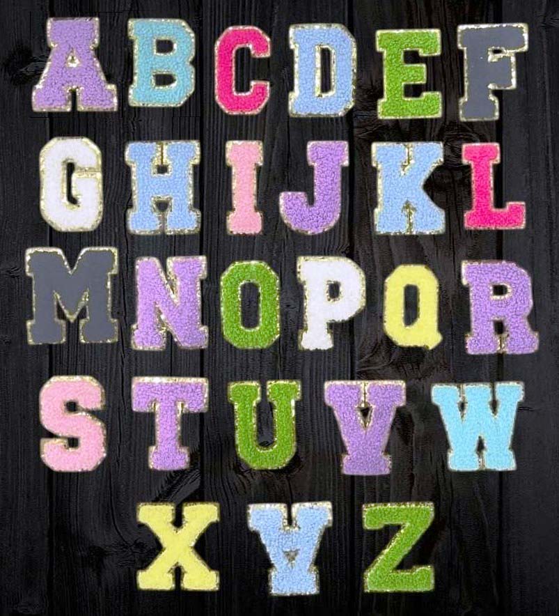26Pcs Alphabet Embroidery Patches for Clothing, Colorful Alphabet Cloth Stickers for DIY Craft, Self-Adhesive Applique Patches, Iron On Patches for Bags